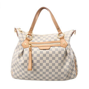 LOUIS VUITTON Damier Azur White Evora Canvas Handbag